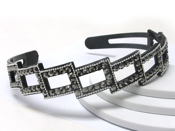 Crystal multi tilted square headband