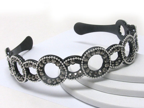 Crystal multi circle link headband