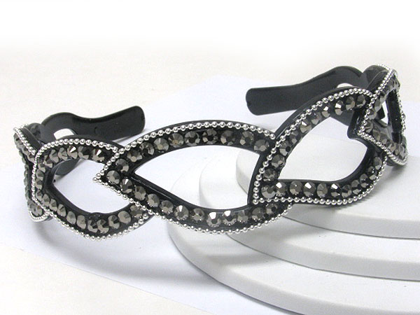 Crystal multi leaf shape link headband