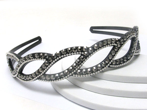 Crystal multi braided style hairband