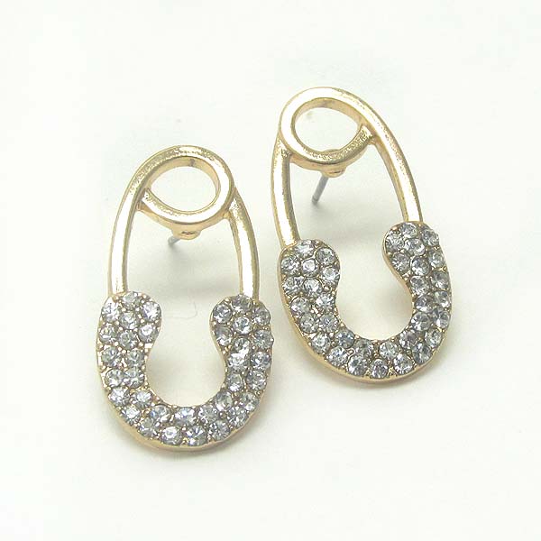 Premier electro plating crystal pin earring