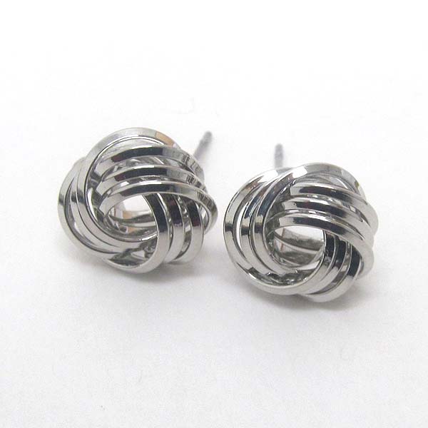 Premier electro plating metal woven ball stud earring