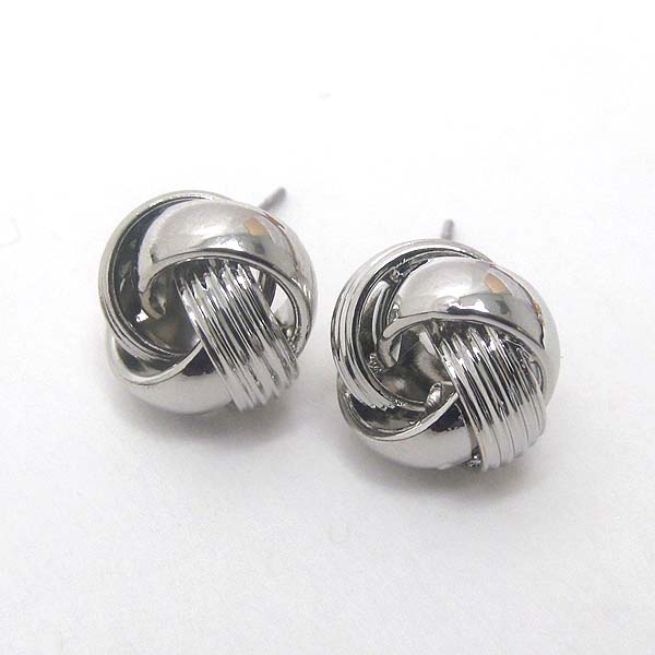 Premier electro plating metal woven ball stud earring