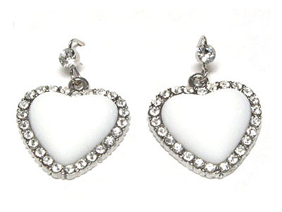 Crystal and acryl heart earring