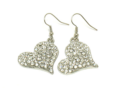 Crystal heart earring