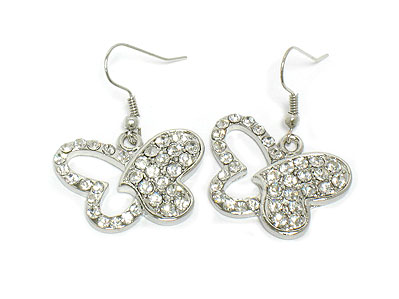 Crystal butterfly earring