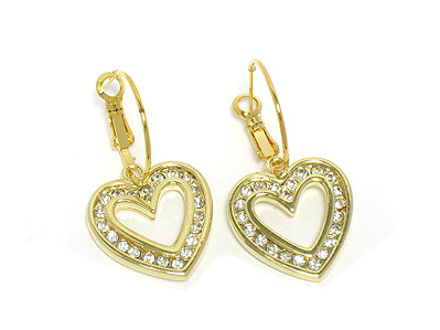 Crystal heart earring