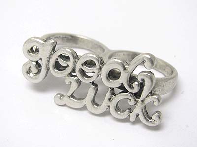 Good luck metal dual finger ring