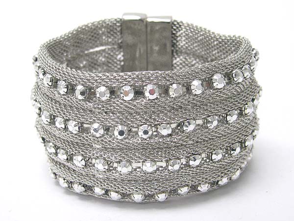 Wide tube chain magnetic clasp bracelet