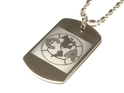 Stainless steel copa america engraved dog tag