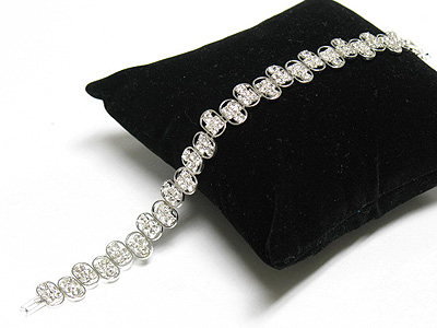 Rhinestone deco metal link bracelet