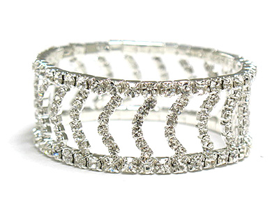 Double line rhinestone stretch bracelet