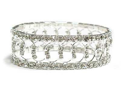 Double line rhinestone stretch bracelet