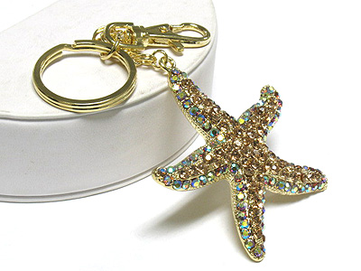 Crystal starfish key charm