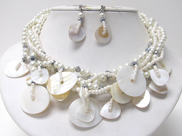 Multi shell disk necklace set 