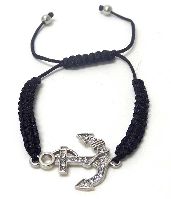 Crystal anchor friendship bracelet