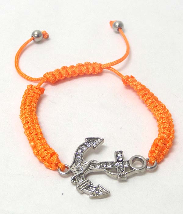 Crystal anchor friendship bracelet