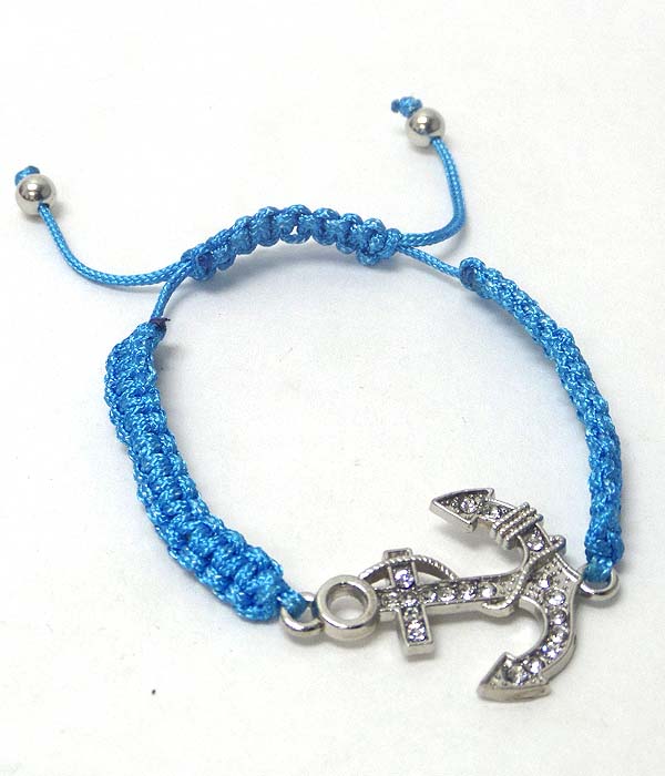 Crystal anchor friendship bracelet