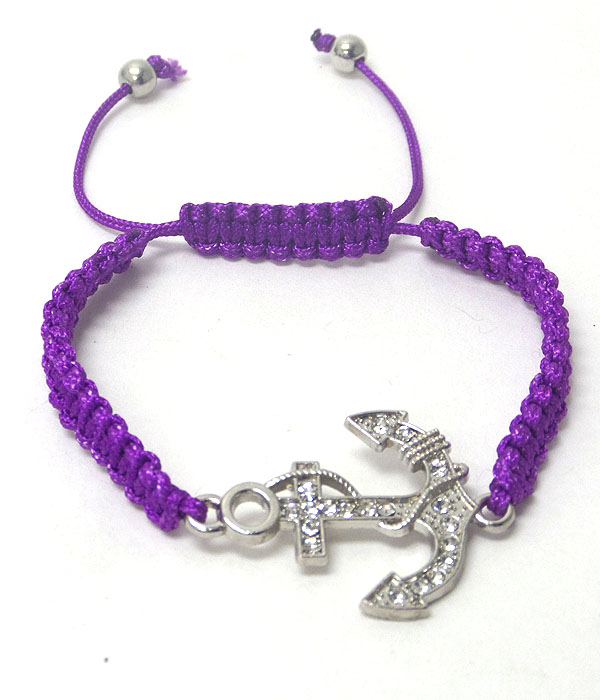 Crystal anchor friendship bracelet