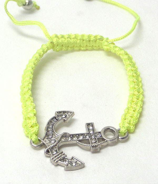 Crystal anchor friendship bracelet