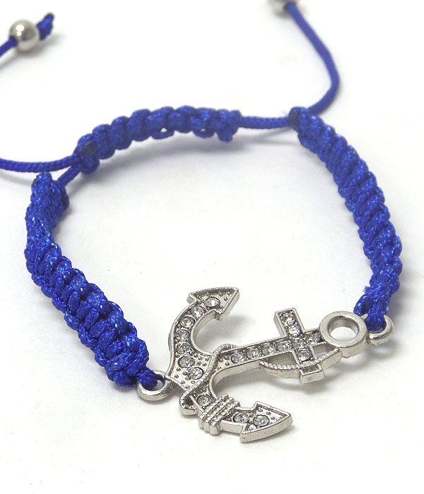 Crystal anchor friendship bracelet