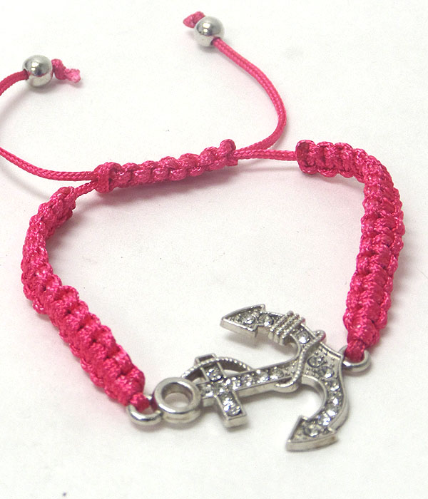 Crystal anchor friendship bracelet