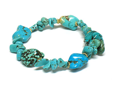 Turquoise stone stretch bracelet