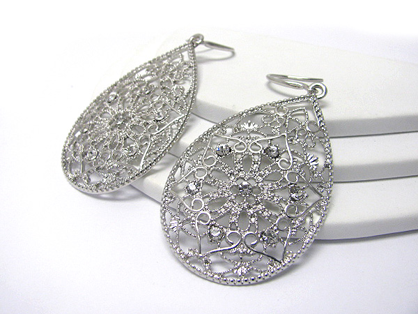 Filigree metal earring