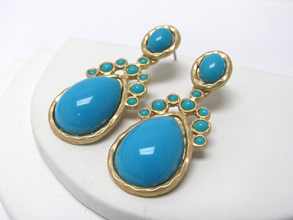 Acryl stone deco tear drop earring