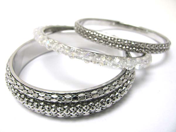 Multi metal bangle bracelet set