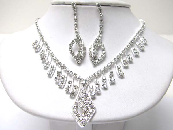 Party rhinestone necklace earring set