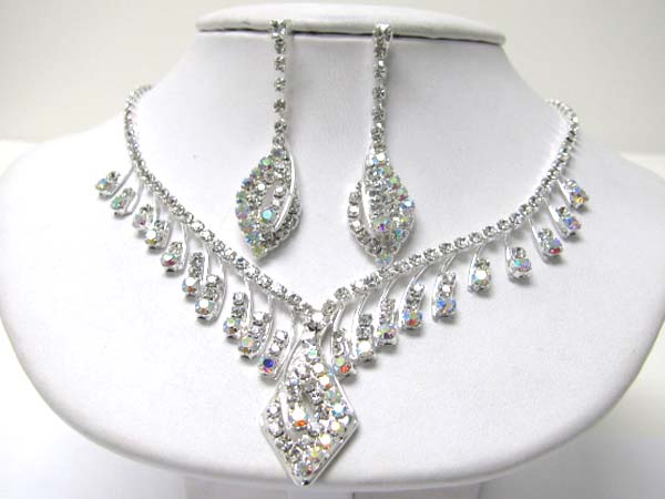 Party rhinestone necklace earring set