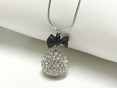 Crystal ball drop pendant necklace