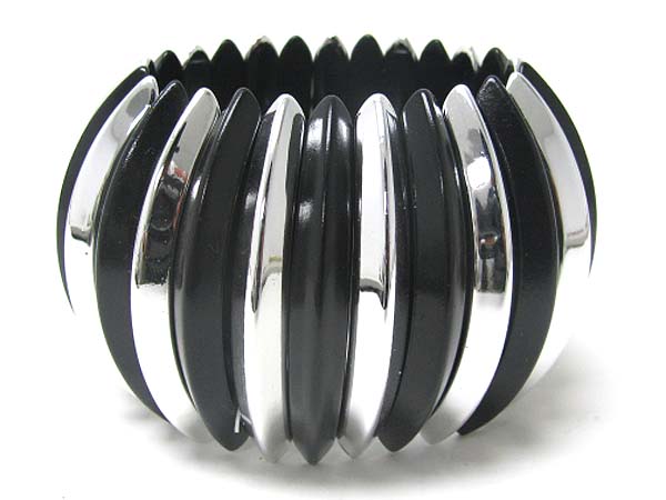 Metallic look acryl bar stretch bracelet