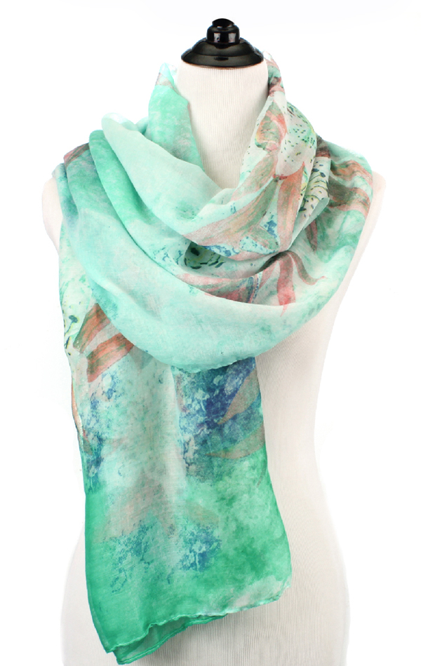 Polyester lilly bloom scarf