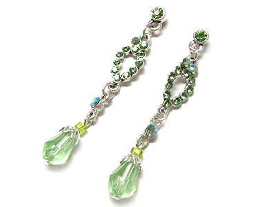 Crystal and facet beads drop earring