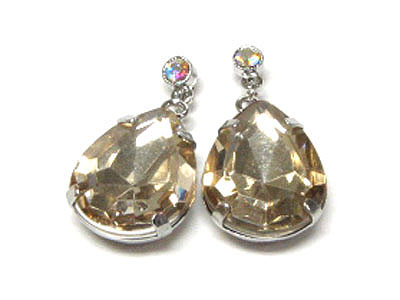 Epoxy stone tear drop earring