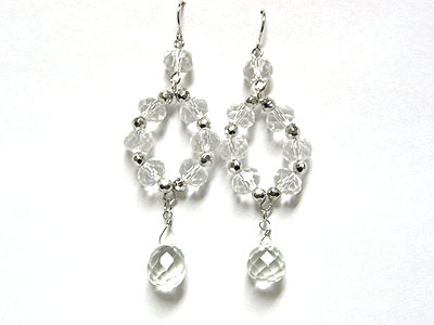 Facet genuine glass drop earring