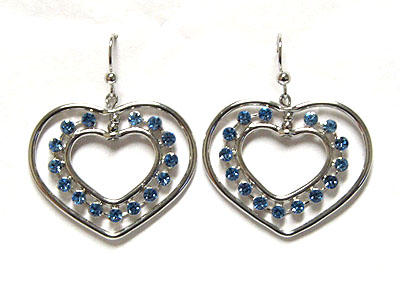 Spinning dual crystal heart earring