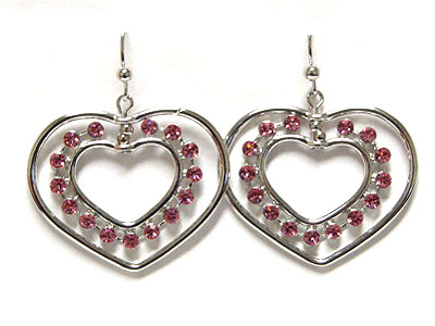 Spinning dual crystal heart earring