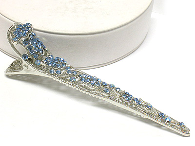 Crystal flower deco large hair clip