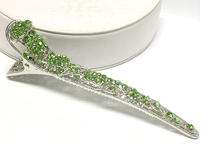 Crystal flower deco large hair clip