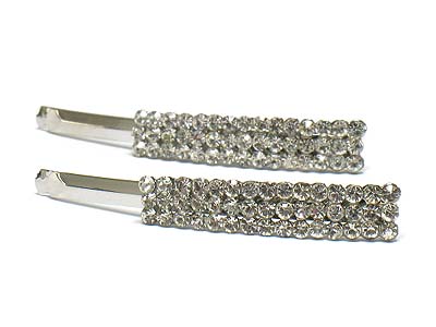 Gradient color crystal hair pin - 2 pc set