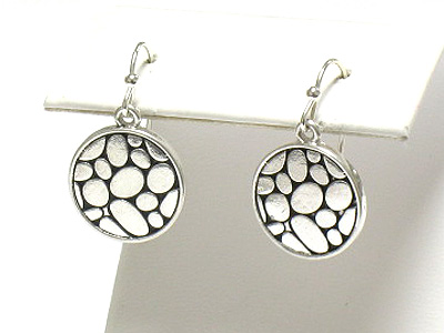 Metal casting round disk earring 