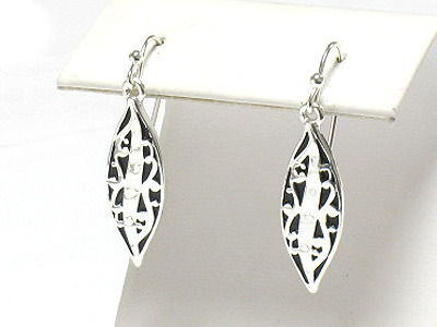 Metal casting leaf drop earring