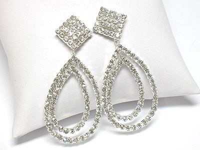 Rhinestonedouble teardrop earring