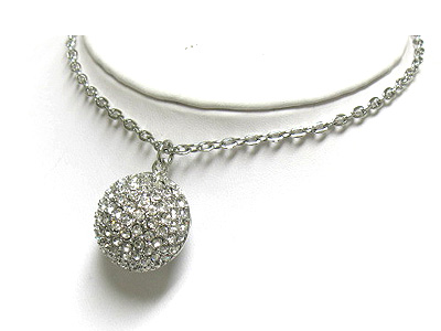 Crystal sphere ball necklace