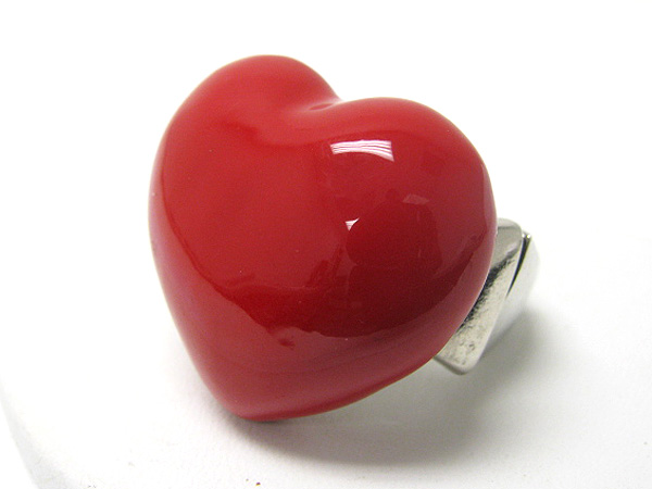 Love theme heart stretch ring