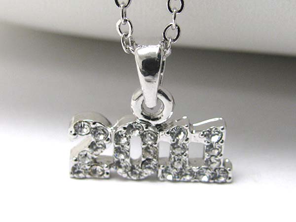 Made in korea whitegold plating crystal stud year 2011 pendant necklace