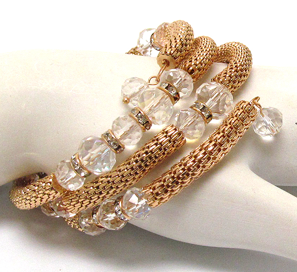 Crystal glass pattern and tub snake bracelet